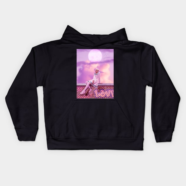 Girl with a bat Kids Hoodie by Mota